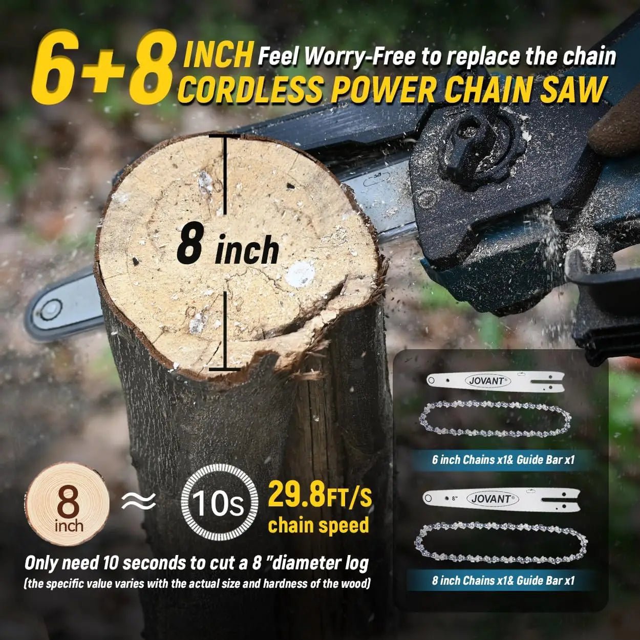 2 in 1 kettensäge, akku kettensäge,8 inch&6 inch chain saw with 4a rechargeable battery,battery powered handheld chainsaw für baumpflege and wood cutting 2 in 1 kettensäge, akku kettensäge,8 inch&6 inch chain saw with 4a rechargeable battery,battery powered handheld chainsaw für baumpflege and wood cutting