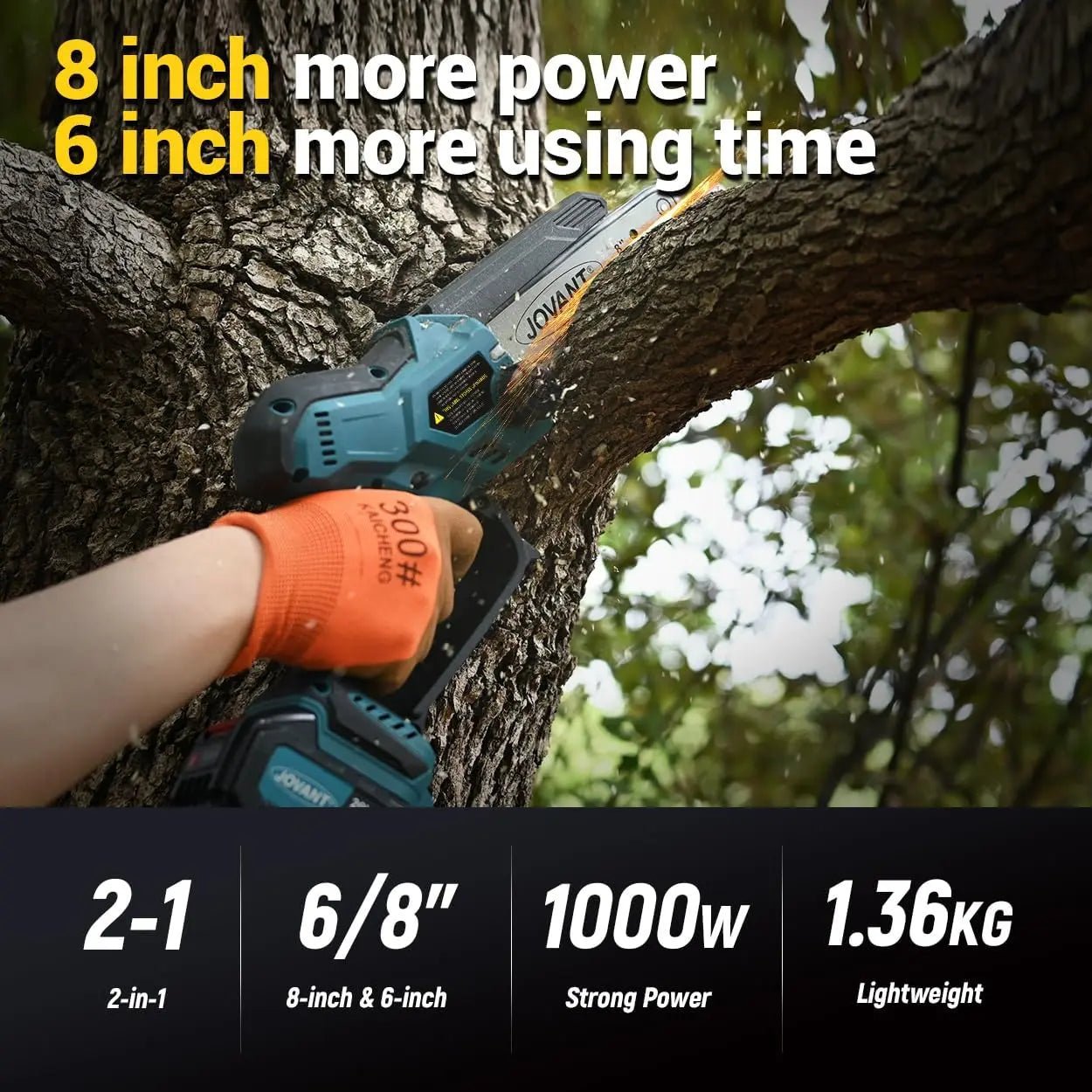2 in 1 kettensäge, akku kettensäge,8 inch&6 inch chain saw with 4a rechargeable battery,battery powered handheld chainsaw für baumpflege and wood cutting 2 in 1 kettensäge, akku kettensäge,8 inch&6 inch chain saw with 4a rechargeable battery,battery powered handheld chainsaw für baumpflege and wood cutting