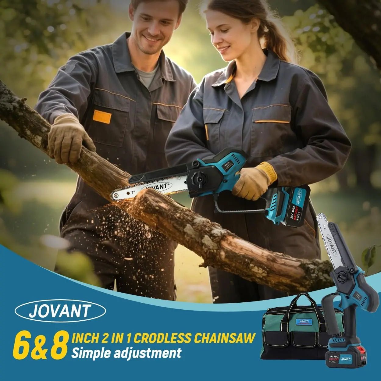 2 in 1 kettensäge, akku kettensäge,8 inch&6 inch chain saw with 4a rechargeable battery,battery powered handheld chainsaw für baumpflege and wood cutting 2 in 1 kettensäge, akku kettensäge,8 inch&6 inch chain saw with 4a rechargeable battery,battery powered handheld chainsaw für baumpflege and wood cutting