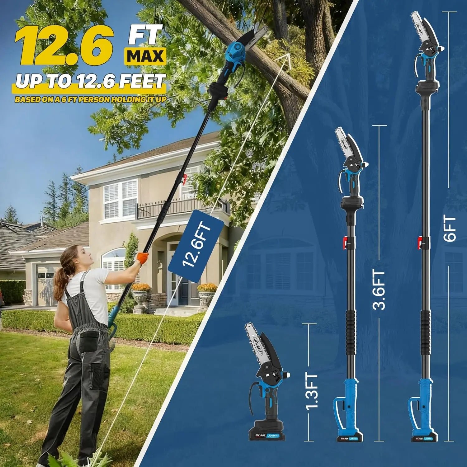6 inch electric pole saws für baumpflege, 2 akku mini kettensäge, akku stangenkreissäge mit 2 akkus, leicht, für gartenarbeit 6 inch electric pole saws für baumpflege, 2 akku mini kettensäge, akku stangenkreissäge mit 2 akkus, leicht, für gartenarbeit